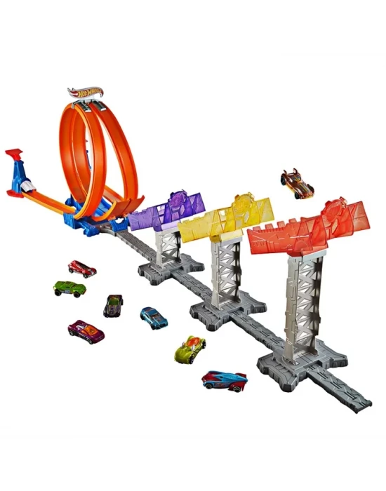 Hot Wheels 3 Kademeli Atlayış Yarış Seti