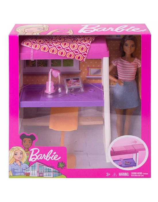 Barbie Bebek Ve Çalışma Odası Oyun Seti FXG52