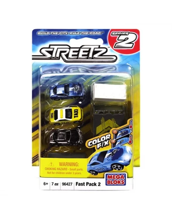Mega Bloks Streetz Color Fix Araçlar Mavi -Sarı-Siyah
