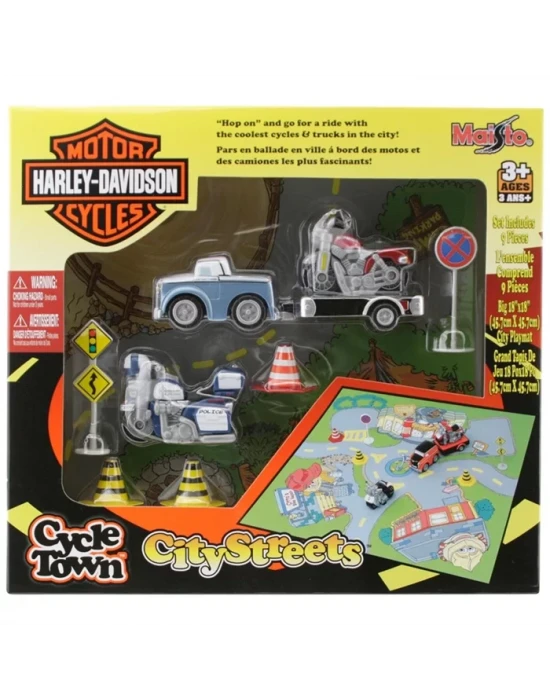Maisto Harley-Davidson City Streets Oyun Seti Mavi Araç