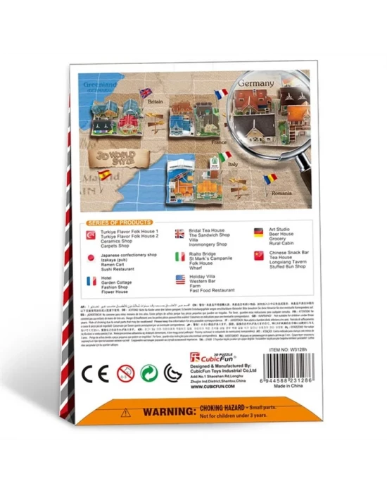 Cubic Fun 3D 37 Parça Puzzle Alman Köy Evleri