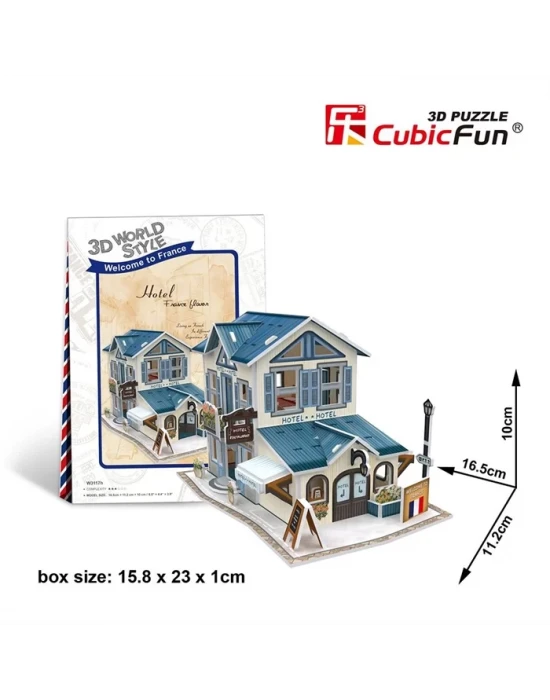 Cubic Fun 3D 32 Parça Puzzle Fransız Hoteli