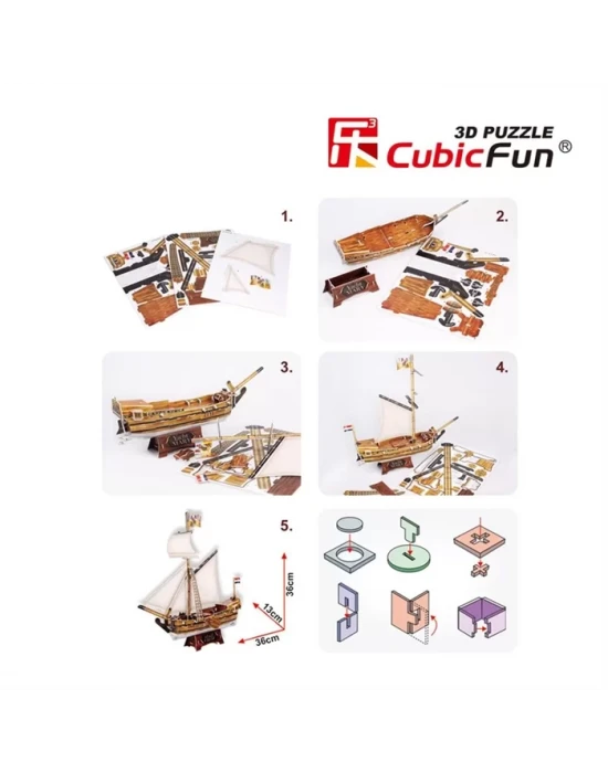 Cubic Fun 3D 83 Parça Puzzle Yacht Mary Gemi