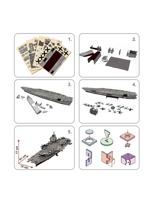 Cubic Fun 3D Puzzle 121 Parça USS Enterprise Uçak Gemisi