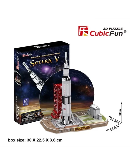 Cubic Fun 3D 68 Parça Puzzle Saturn V Rocket