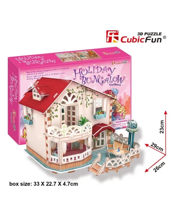 Cubic Fun 3D 114 Parça Puzzle Holiday Bungalow Bebek Evi
