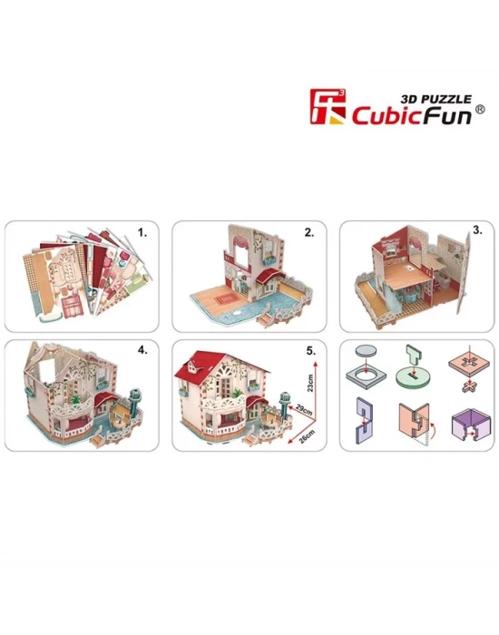 Cubic Fun 3D 114 Parça Puzzle Holiday Bungalow Bebek Evi