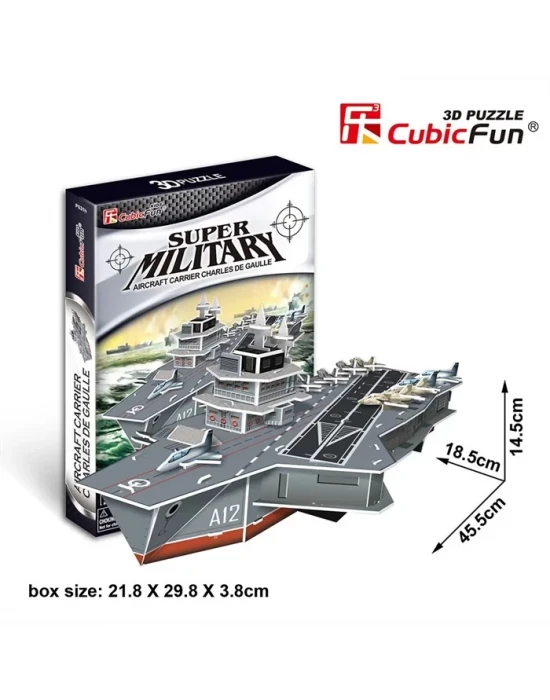 Cubic Fun 3D 60 Parça Puzzle Charles De Gaulle Uçak Gemisi