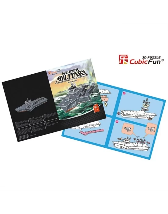 Cubic Fun 3D 60 Parça Puzzle Charles De Gaulle Uçak Gemisi