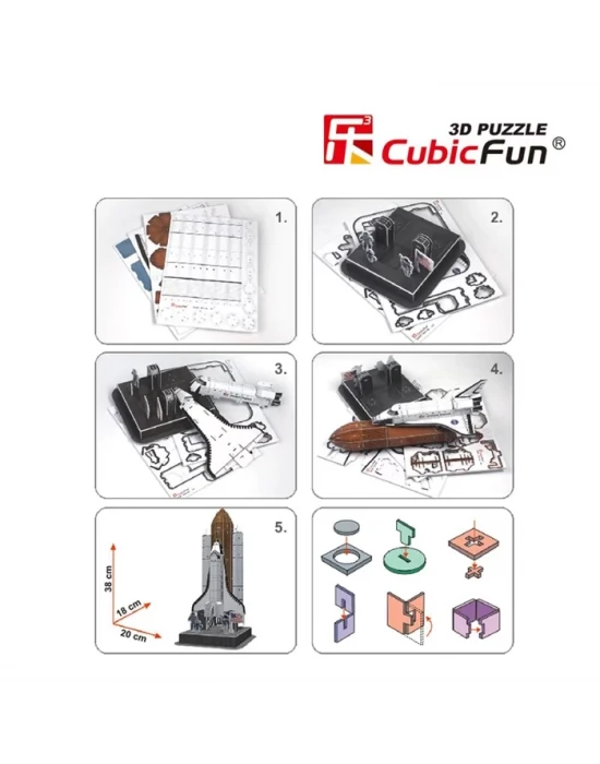 Cubic Fun 3D 87 Parça Puzzle Discovery Uzay Mekiği