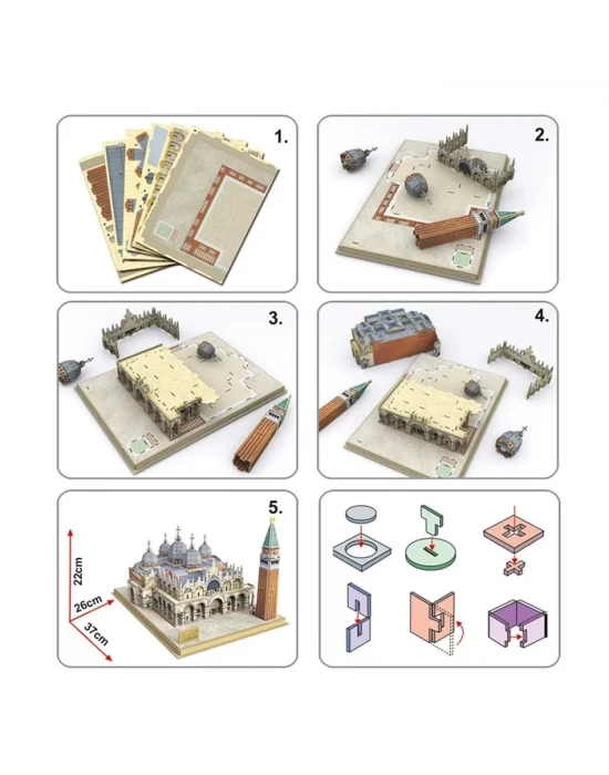 Cubic Fun 3D Puzzle 107 Parça San Marco Meydanı - İtalya