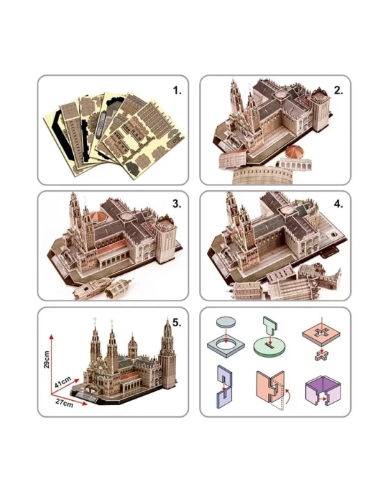 Cubic Fun 3D Puzzle 101 Parça Santiago de Compostela Katedrali -
