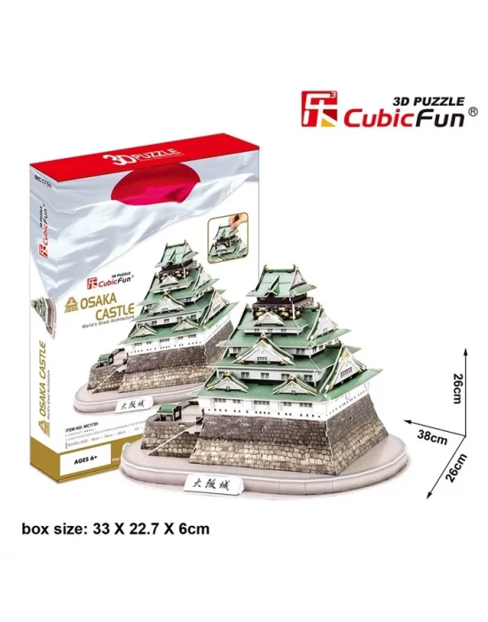 Cubic Fun 3D 101 Parça Puzzle Osaka Kalesi - Japonya