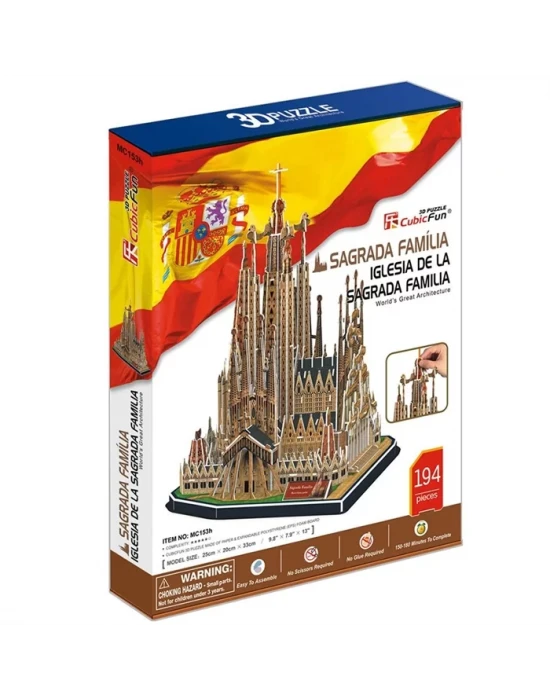 Cubic Fun 3D 194 Parça Puzzle La Sagrada Familia Kilisesi - İspan