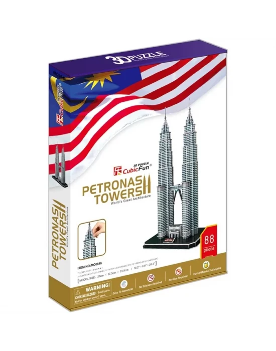 Cubic Fun 3D 86 Parça Puzzle Petronas Kuleleri - Malezya
