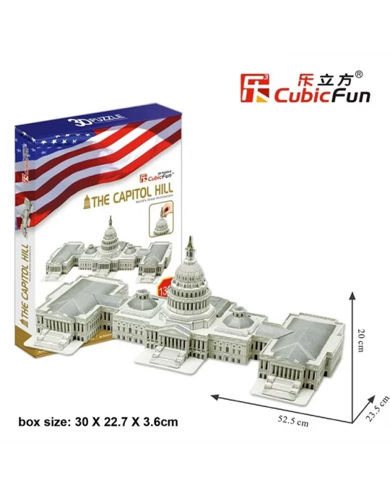 Cubic Fun 3D 132 Parça Puzzle Capitol Hill Kongre Binası - ABD
