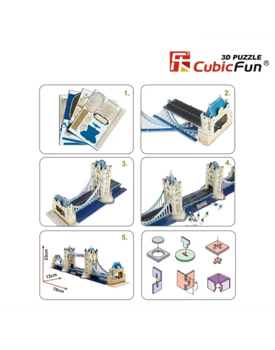Cubic Fun 3D 120 Parça Puzzle Tower Bridge- İngiltere