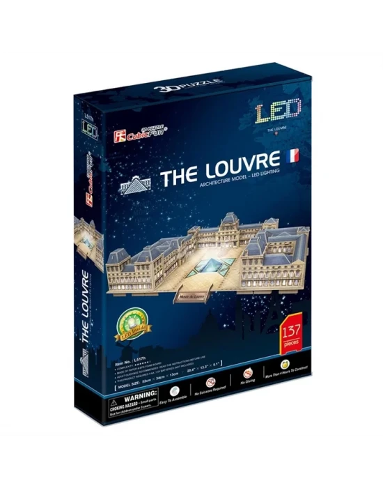 Cubic Fun 3D Puzzle 137 Parça Louvre Müzesi - Fransa (Led Işıklı)
