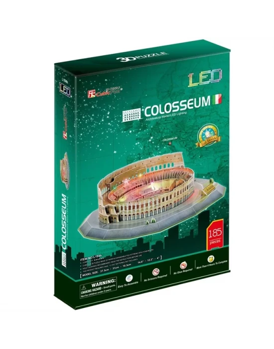 Cubic Fun 3D 185 Parça Puzzle Colosseum Arena - İtalya (Led Işıkl