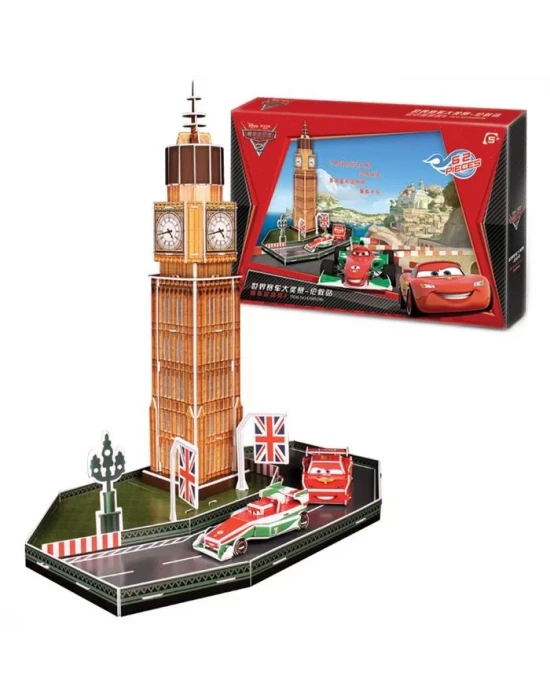 Cubic Fun 3D 62 Parça Puzzle Cars 2 Dünya Grand Prix Londra