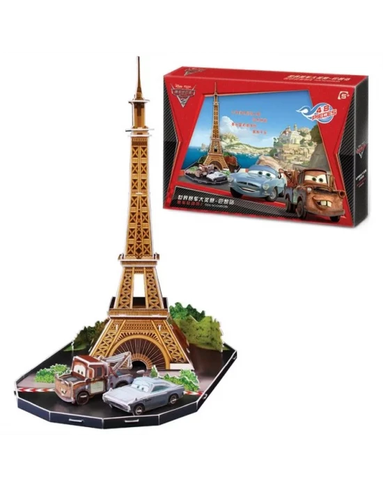 Cubic Fun 3D 48 Parça Puzzle Cars 2 Dünya Grand Prix Paris