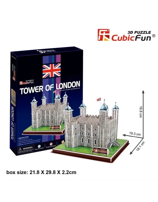 Cubic Fun 3D 40 Parça Puzzle Londra Kulesi - İngiltere