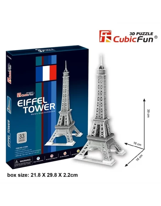 Cubic Fun 3D 33 Parça Puzzle Eyfel Kulesi - Fransa