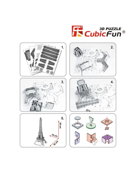 Cubic Fun 3D 33 Parça Puzzle Eyfel Kulesi - Fransa