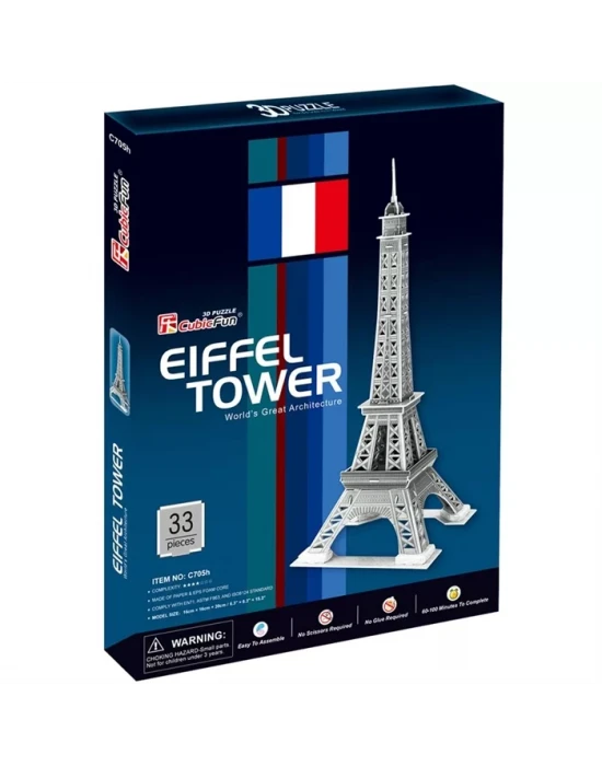 Cubic Fun 3D 33 Parça Puzzle Eyfel Kulesi - Fransa