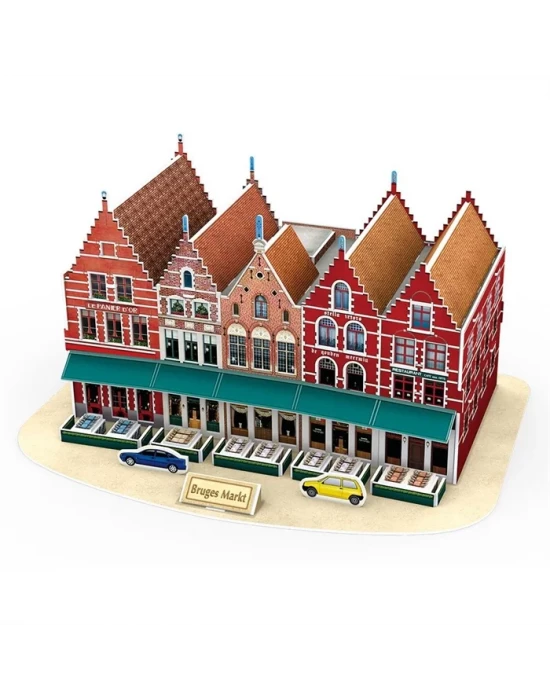 Cubic Fun 3D 45 Parça Puzzle Bruges Marketi - Belçika