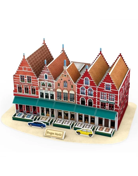 Cubic Fun 3D 45 Parça Puzzle Bruges Marketi - Belçika