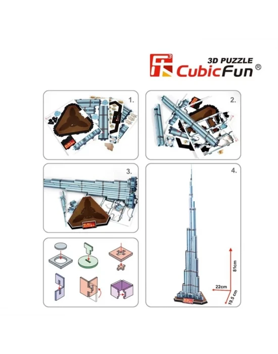 Cubic Fun 3D 92 Parça Puzzle Burç Halife Binası - Dubai