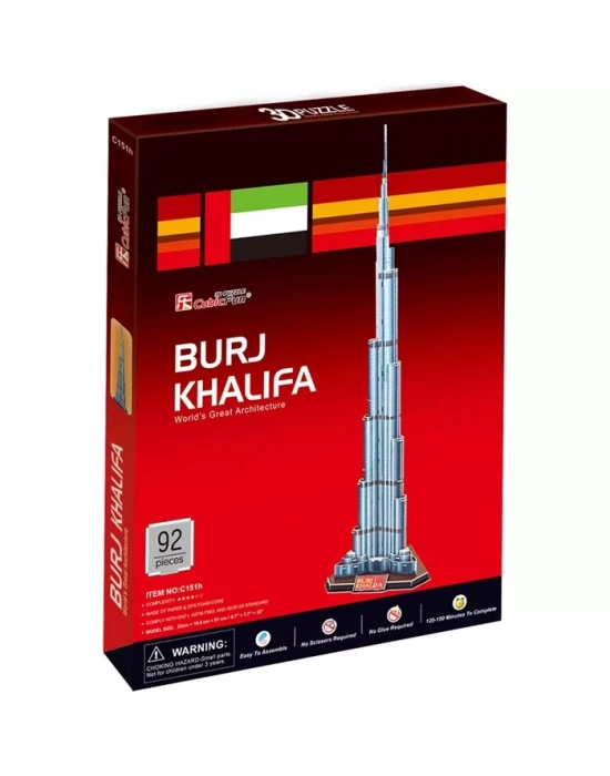 Cubic Fun 3D 92 Parça Puzzle Burç Halife Binası - Dubai