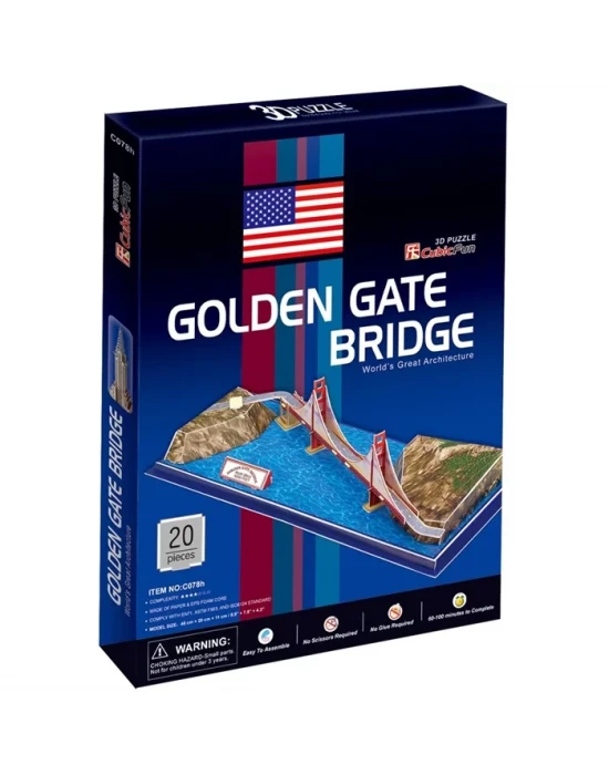 Cubic Fun 3D 20 Parça Puzzle Golden Gate Köprüsü