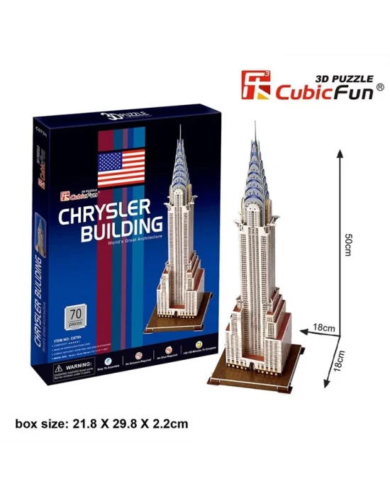 Cubic Fun 3D 70 Parça Puzzle Chrysler Binası - ABD