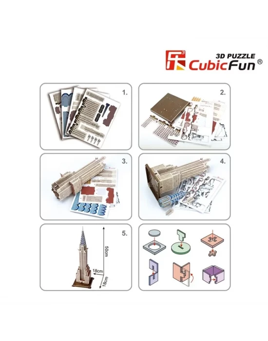 Cubic Fun 3D 70 Parça Puzzle Chrysler Binası - ABD