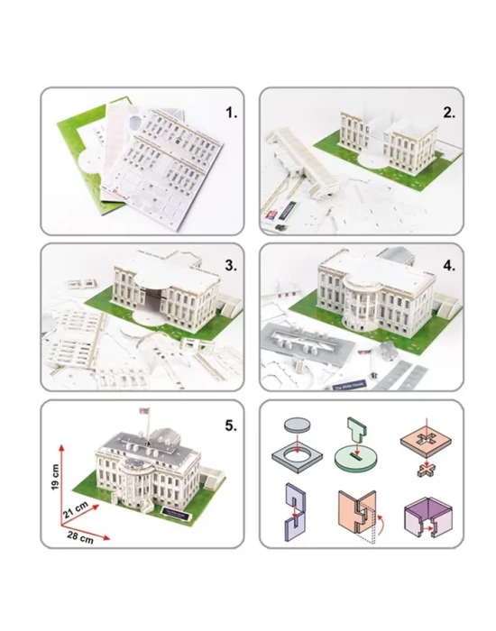 Cubic Fun 3D 65 Parça Puzzle Beyaz Saray