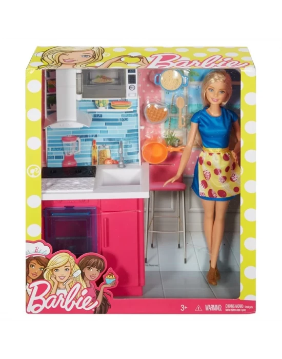 Barbie Bebek Ve Mutfak Oyun Seti DVX54