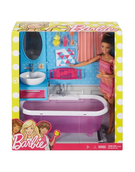 Barbie Bebek Ve Banyo Oyun Seti DVX53