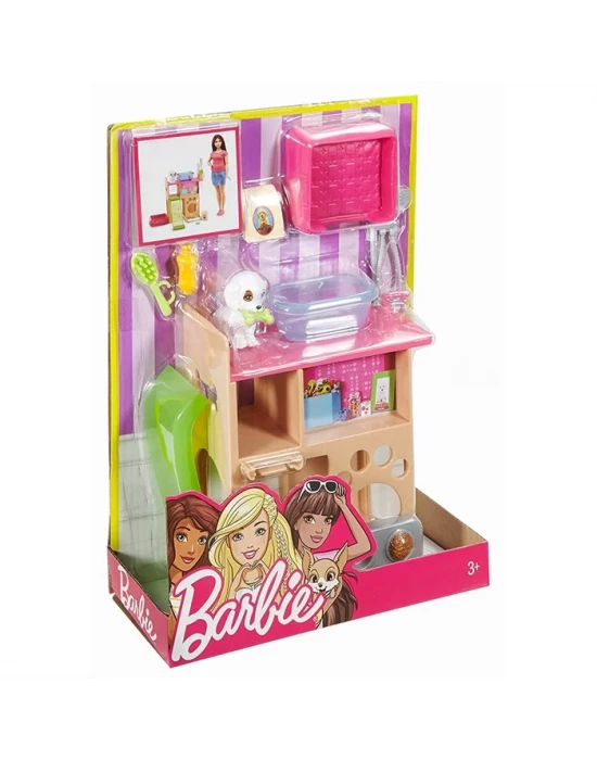 Barbie Ev İçi Dekorasyon Evcil Hayvan Masası Oyun Seti DVX50