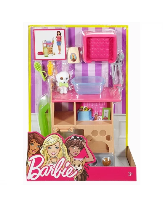 Barbie Ev İçi Dekorasyon Evcil Hayvan Masası Oyun Seti DVX50