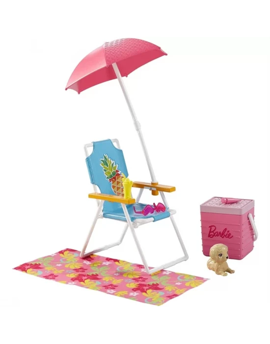 Barbie Açıkhava Dekorasyon Plaj Oyun Seti DVX49