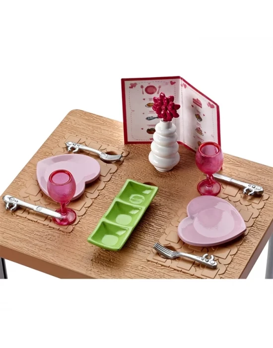 Barbie Ev İçi Dekorasyon Yemek Masası Oyun Seti DVX45