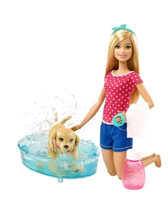 Barbie ve Köpekçik Banyo Keyfi Oyun Seti