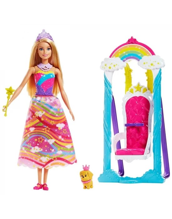 Barbie Dreamtopia Gökkuşağı Prensesi ve Salıncağı Oyun Seti FJD06