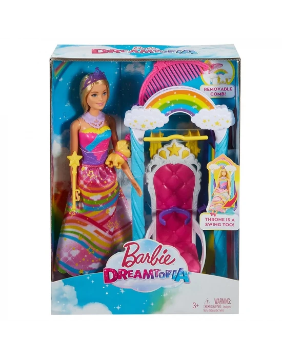Barbie Dreamtopia Gökkuşağı Prensesi ve Salıncağı Oyun Seti FJD06