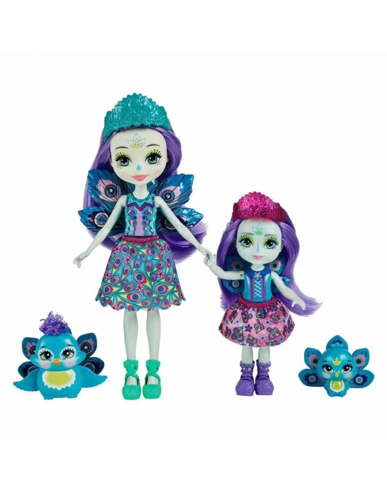 Enchantimals Kız Kardeş Bebekler Serisi - Patter & Piera Peacock