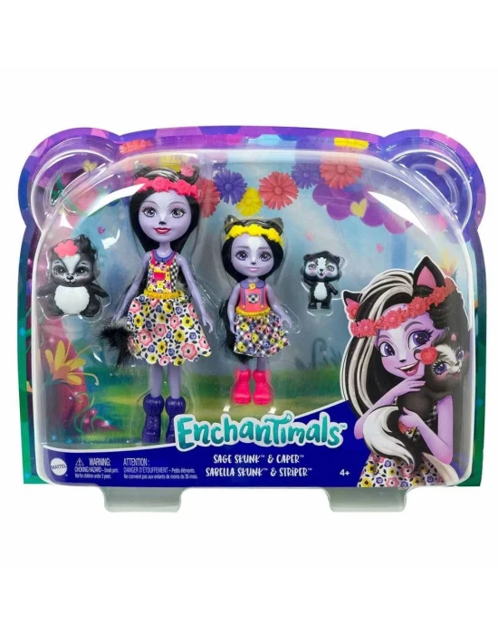 Enchantimals Kız Kardeş Bebekler Serisi - Sage & Sabella Skunk