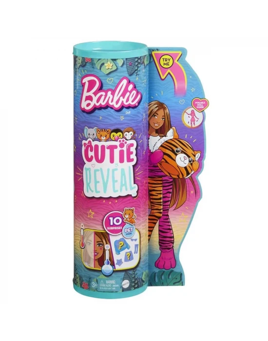 Barbie Cutie Reveal Bebekler Tropikal Orman Serisi - Kaplan