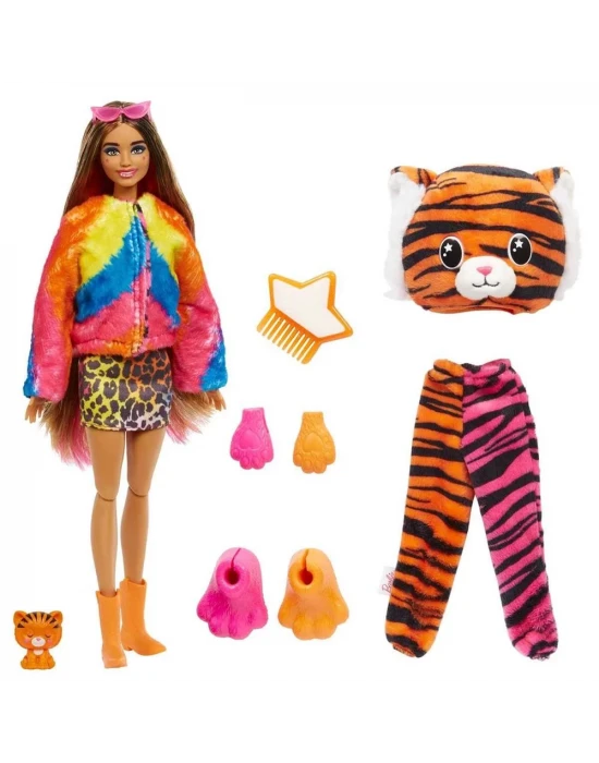 Barbie Cutie Reveal Bebekler Tropikal Orman Serisi - Kaplan